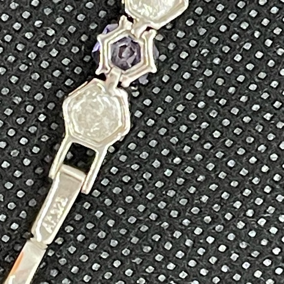 925 Sterling Opal Doublet & Tanzanite (synthetic) fancy cut 7” bracelet - Picture 6 of 6